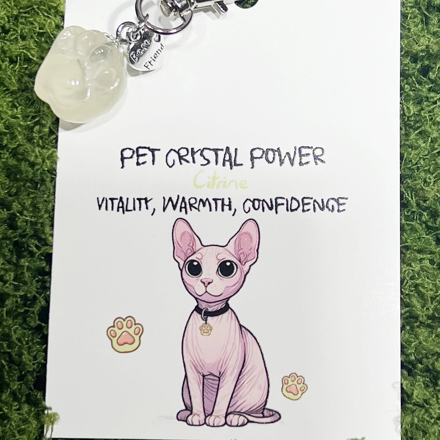 703 Crystal Cat Paw Pet Pendant - Gentle Comfort for the Soul