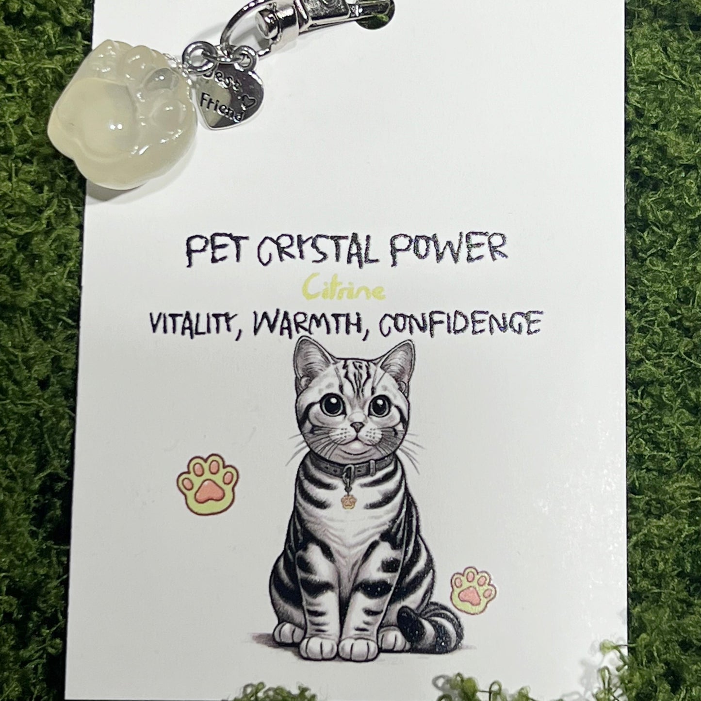 703 Crystal Cat Paw Pet Pendant - Gentle Comfort for the Soul