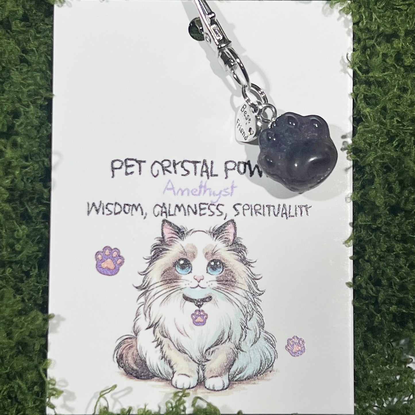 703 Crystal Cat Paw Pet Pendant - Gentle Comfort for the Soul