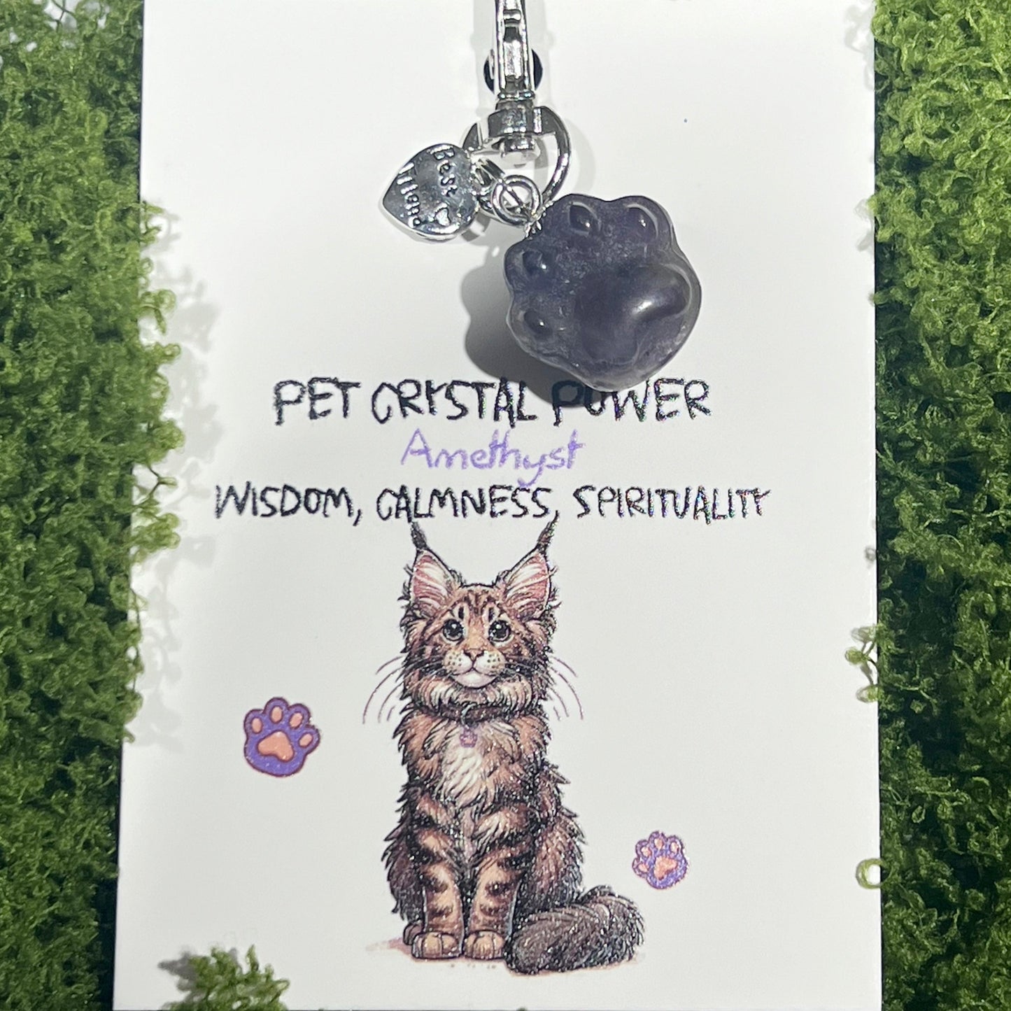 703 Crystal Cat Paw Pet Pendant - Gentle Comfort for the Soul