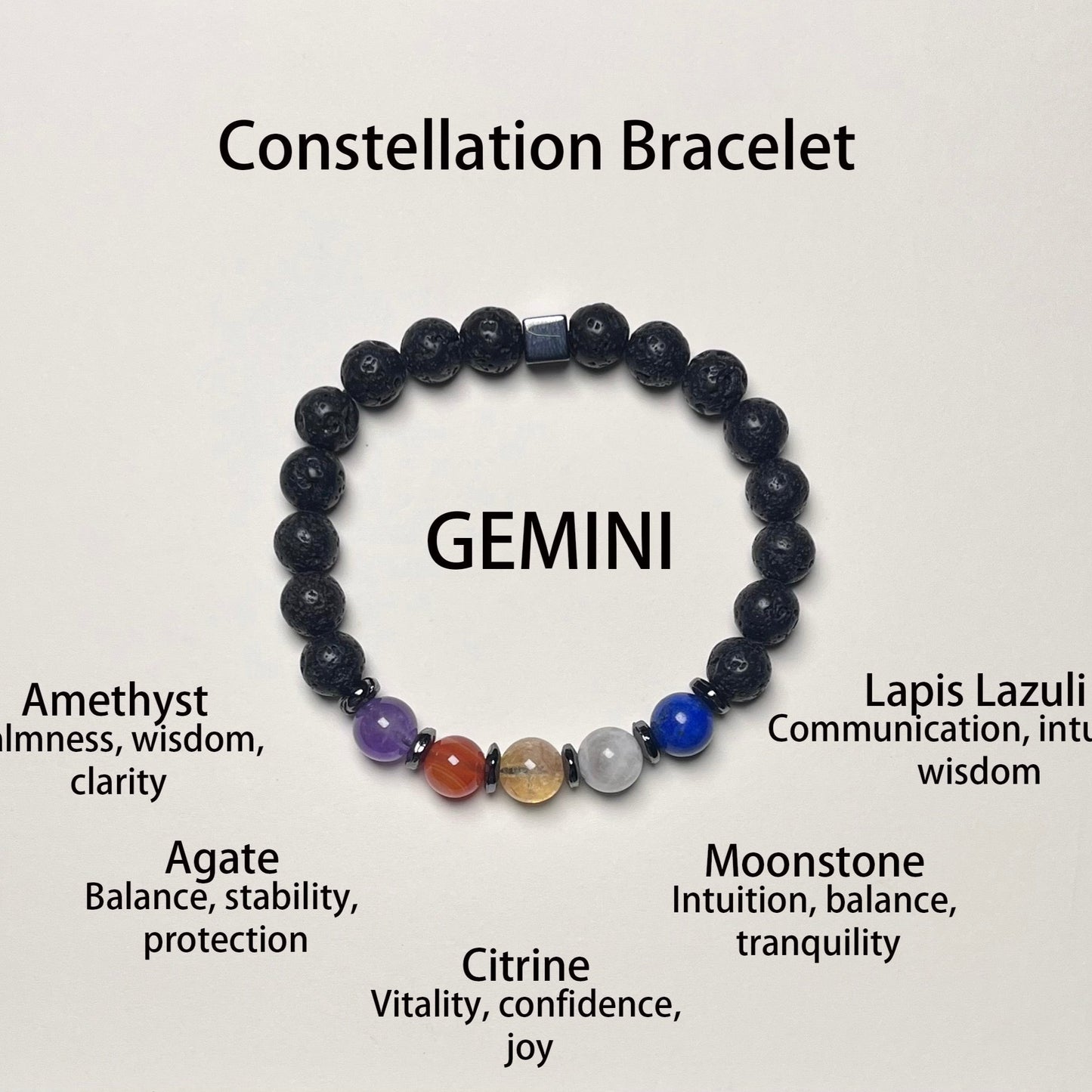 704 The Power of the Stars, the Light of Protection - Twelve Zodiac Guardian Crystal Bracelets